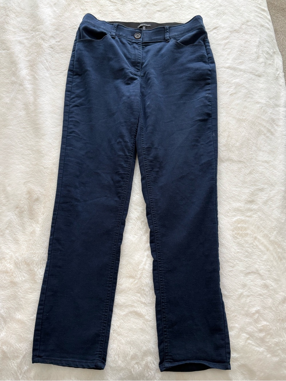 Violets and Roses Navy Straight-Leg Pants